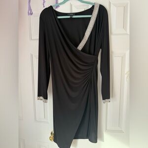 MSK Black Dress with Silver Trim